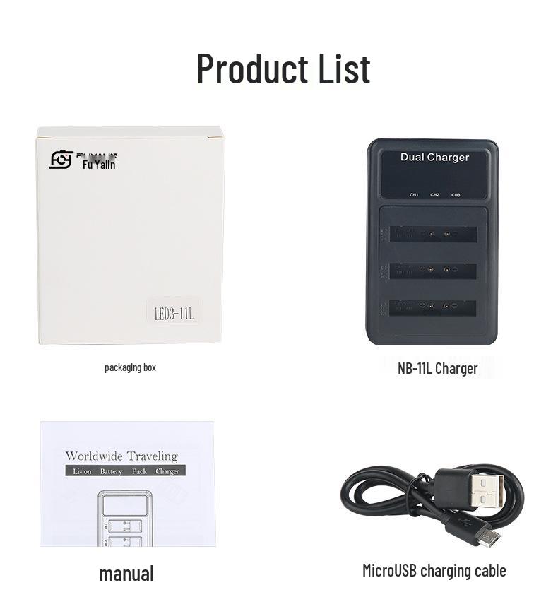 NB11L Triple Charger for Canon Cameras IXUS125, 245HS, A2500, A2600, A3400, and A4000