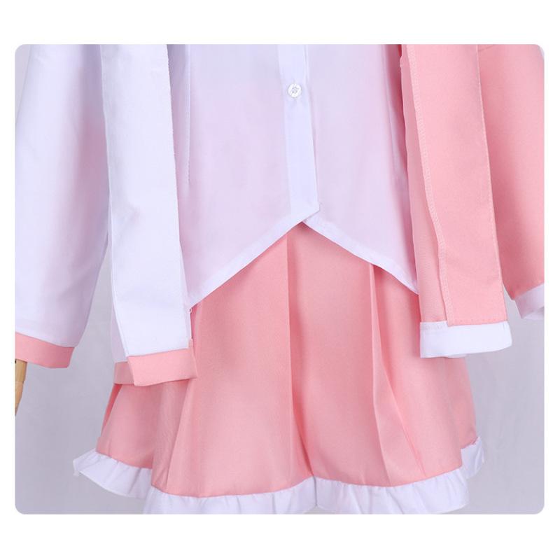 Anime Danganronpa Monomi Cosplay Růžová Dlouhá paruka Monokuma JKU Jednotná bunda s kapucí Dívčí sukně Set Košile Halloween karnevalové kostýmy
