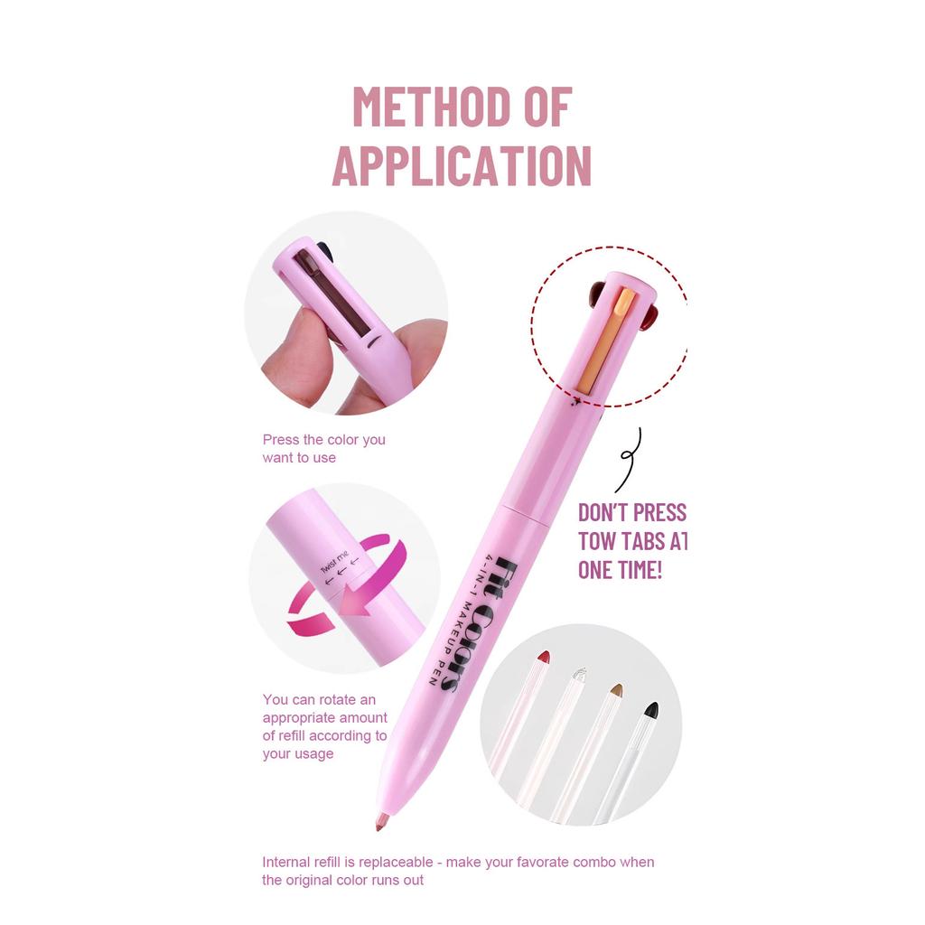 4 In 1 Makeup Pen Eyebrow Pencil Waterproof Drawing Eye Brow Long Lasting Easy Color Eyeliner Eyebrow Pen Sweatproof Makeup Pen