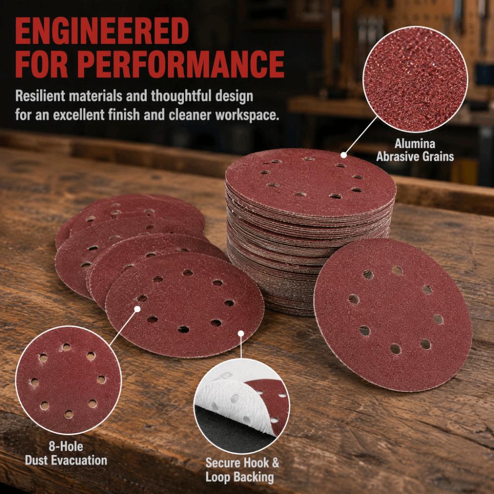 100pcs 8 Holes Dust Extraction Polishing Sandpaper Discs Sandpaper Sheet  Automotive Finishing