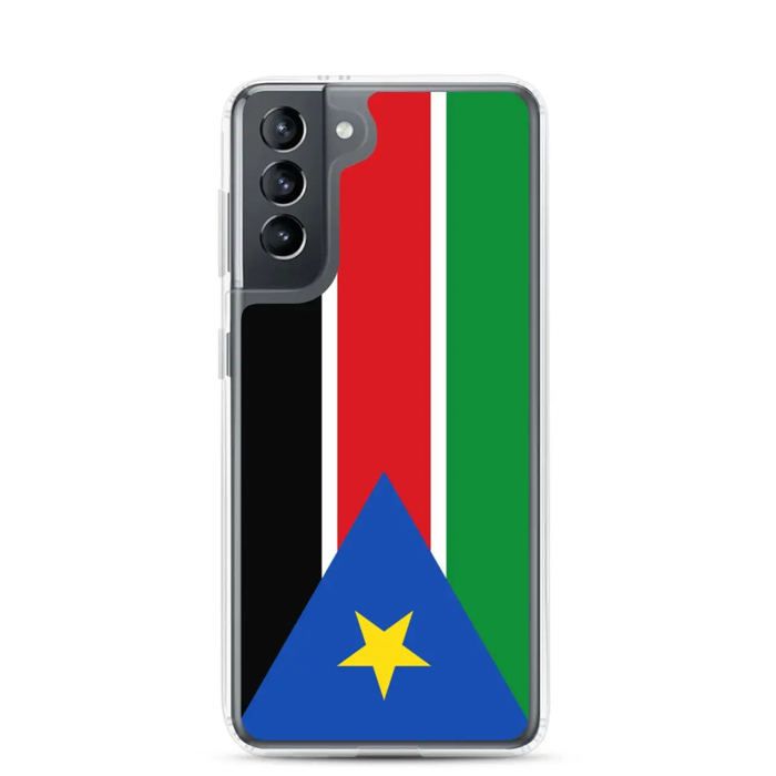 Coque Téléphone - Samsung - Galaxy S21 - Drapeau Soudan du Sud - Souple - Multicolore