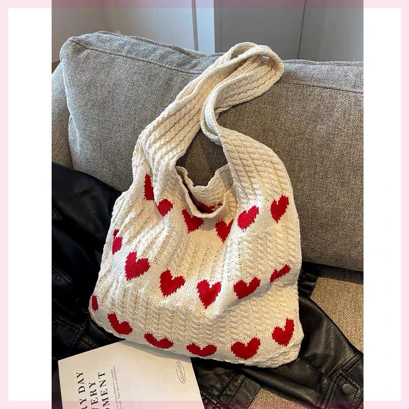 2024 Fashion Women's Woolen Knit Shoulder Bag - Handmade Underarm Tote