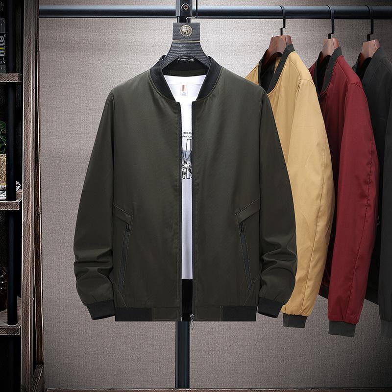 Large Standing Collar Jacket Casual Plus Fat Oversized Jacket Thin Baseball Collar Jacket