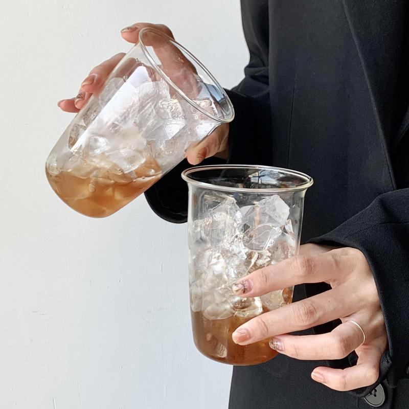 Kávový hrnek, stočený, latte hrnky, domácí skleněné nádobí na pití, džus, mléko, jednoduchý hrnek, průhledné lahve na vodu, skleněné nádobí, hrnky na kávu