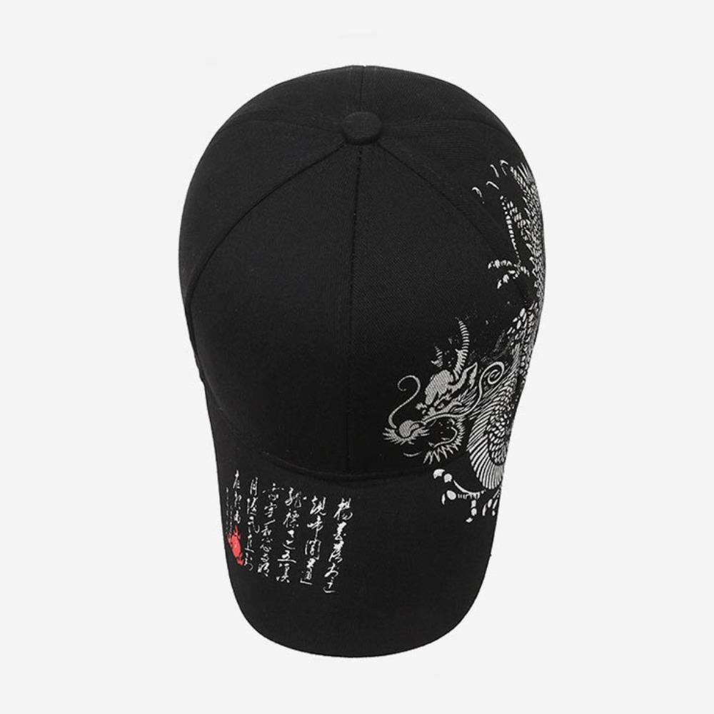 Adjustable Baseball Cap Dragon Totem Printing Hip Hop Hat Casual Snapback Hat  Unisex