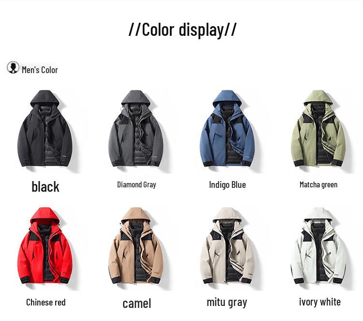 Teen Outdoor Colorblock 3-in-1 Waterproof Windbreaker with Detachable Hood