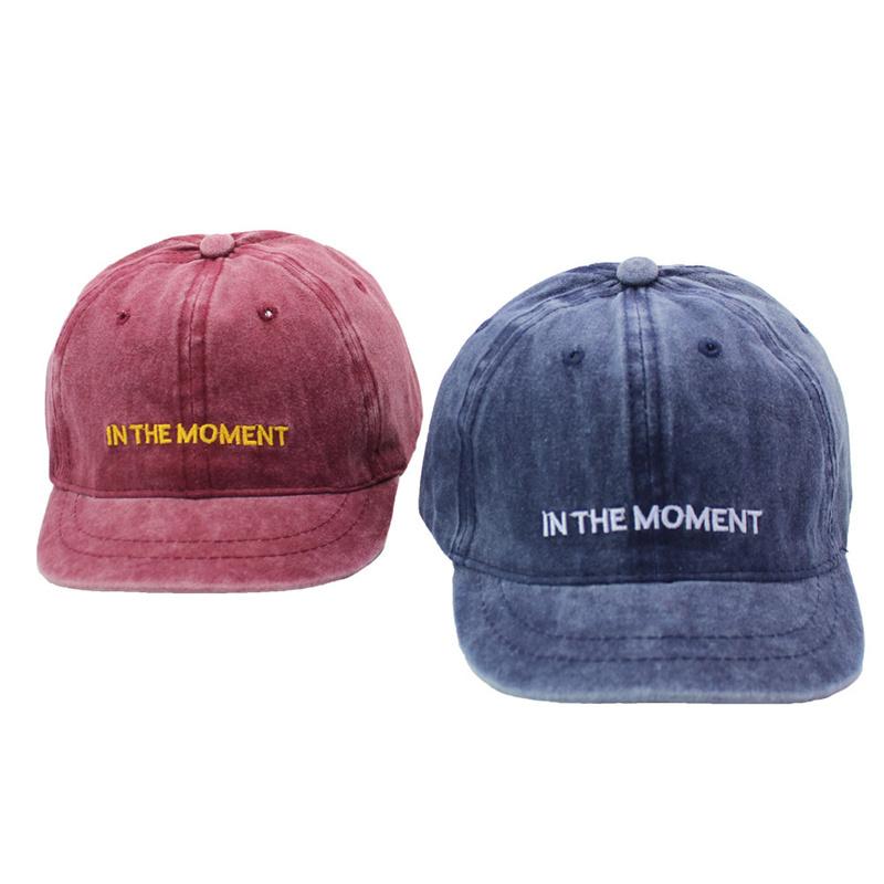 Fashion Letter Embroidery Short Brim Baseball Cap Soft Top Washed Cotton Sunscreen Caps Men Women Outdoor Streetwear Hat