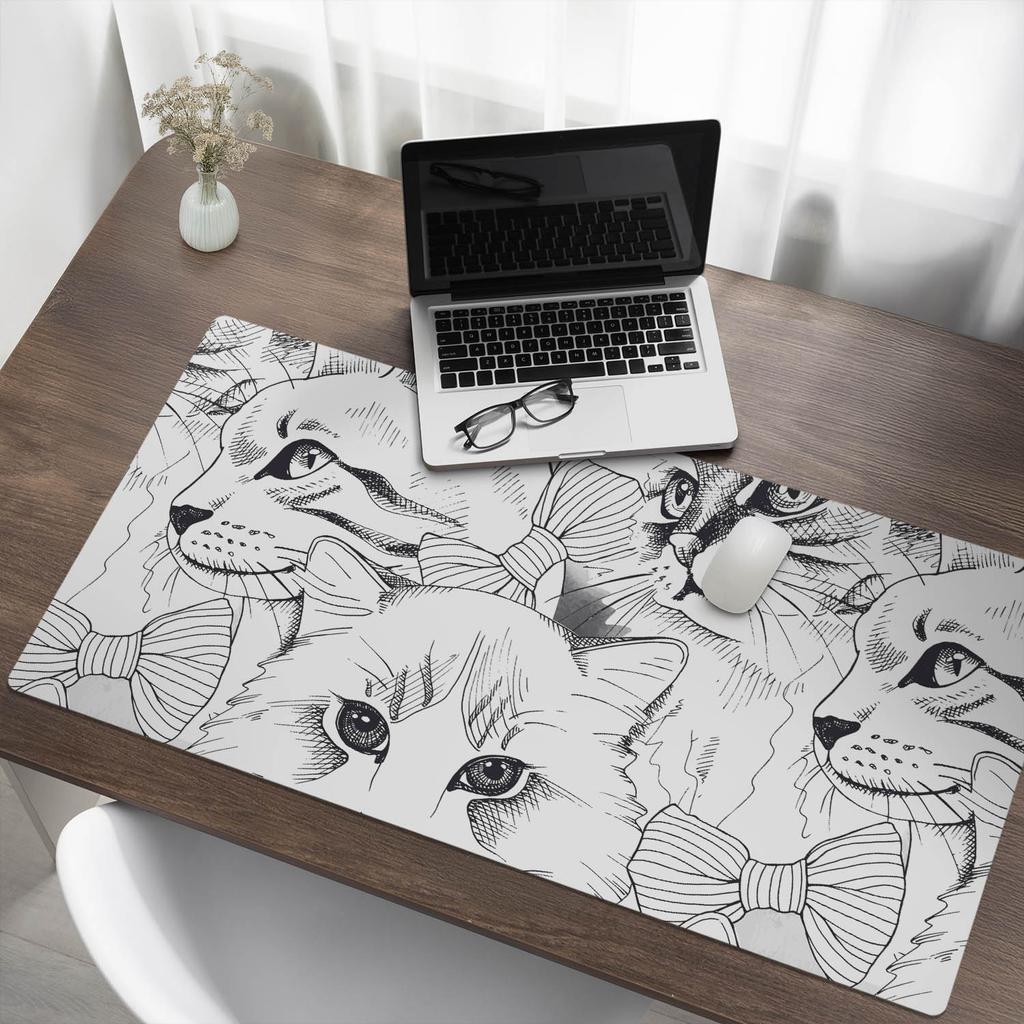 Mata Ochronna Podkładka Na Biurko Stół Blat Koty Z Kokardkami 120X60 Cm