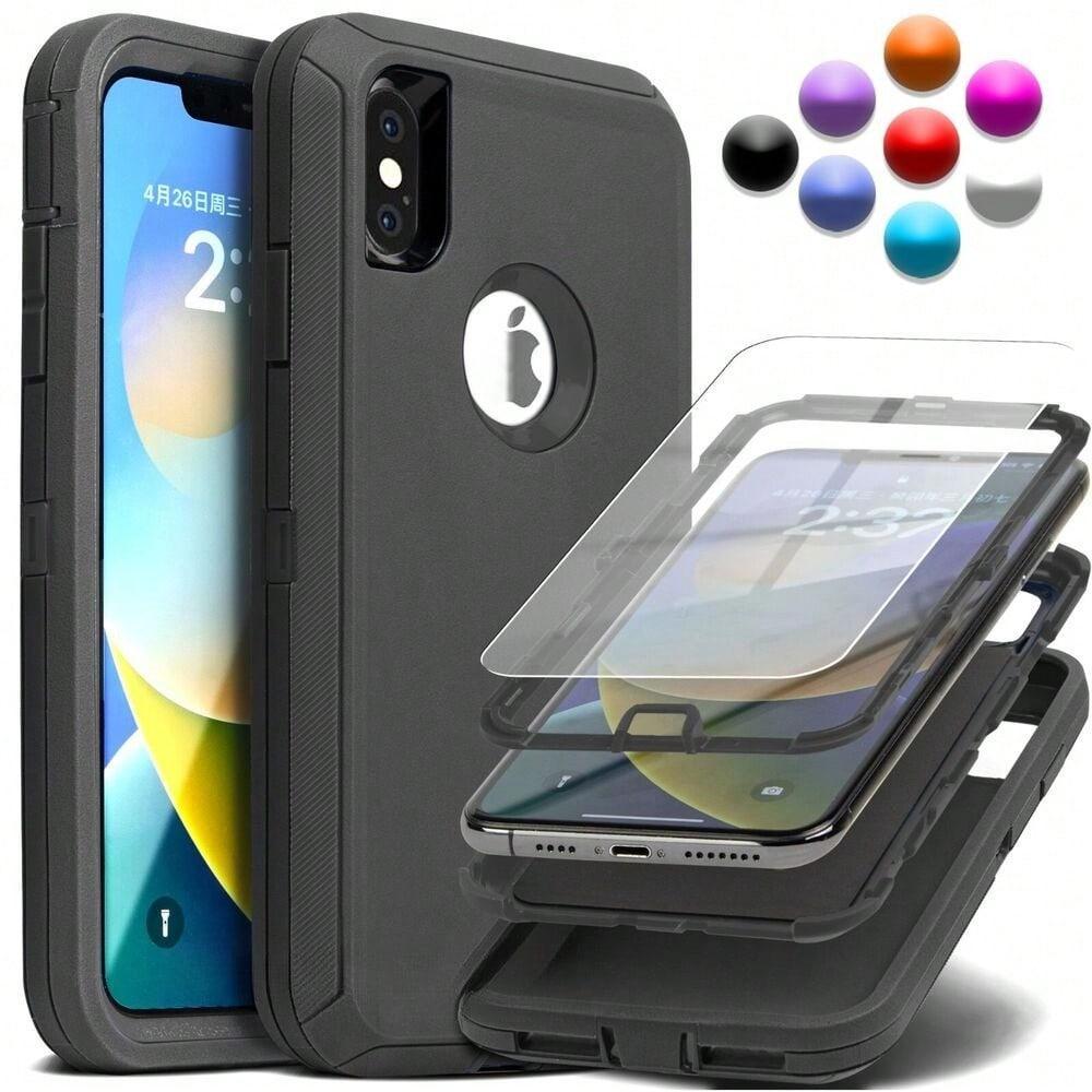 Shockproof Protective Rugged Hard Cover for iPhone X XR XS Max 10 Case for iPhone XR чёрный