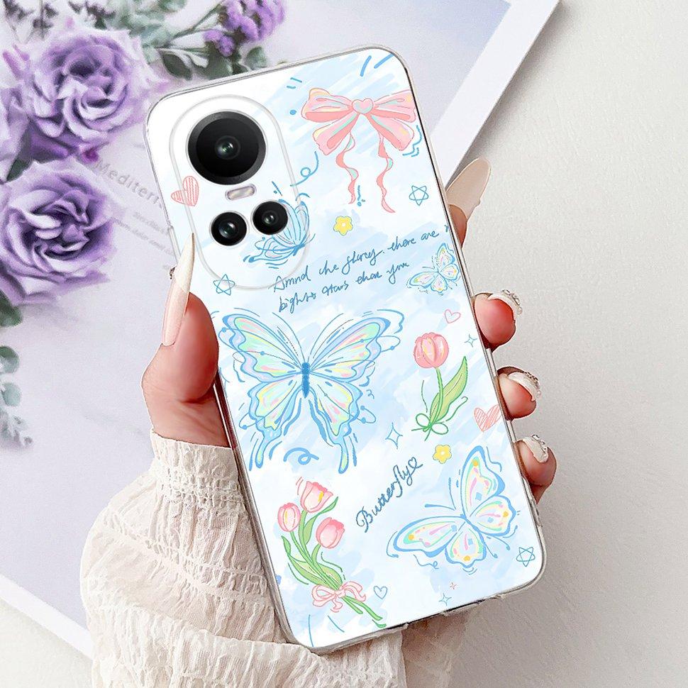 For OPPO Reno10 5G Case CPH2531 Luxury Cat Cartoon Cover Clear Silicone Soft TPU Phone Case For OPPO Reno 10 Reno10 Back Covers