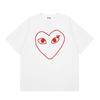 Japanese trendy brand heart-print short-sleeve T-shirt, unisex loose couple's summer casual daily versatile top