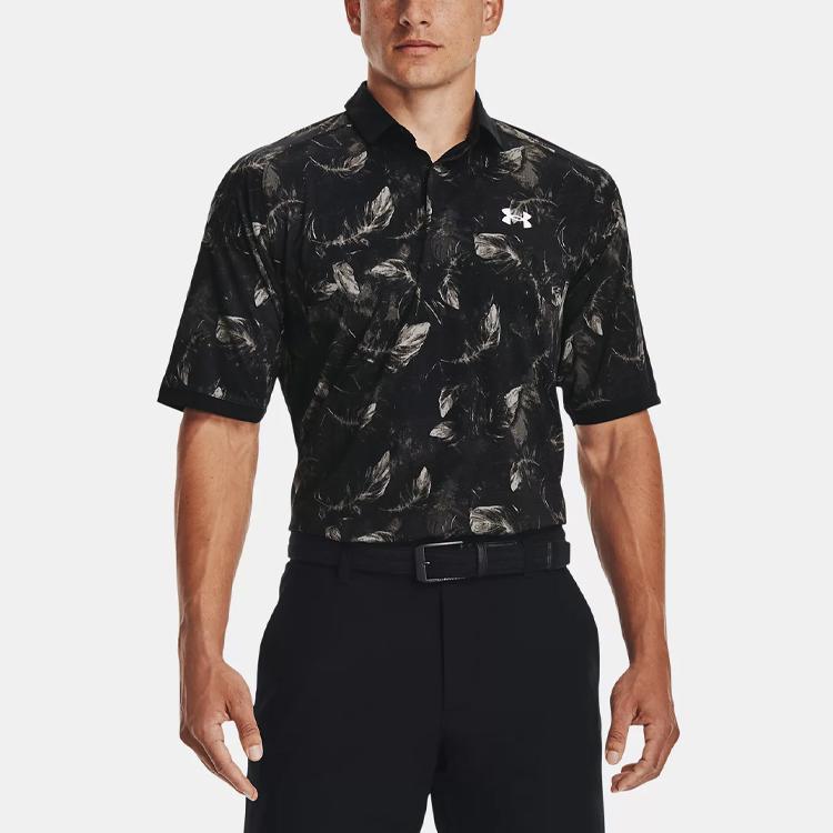 Under Armour Iso-Chill Golf Short Sleeve Polo Shirt Men tops Black 1366249-001