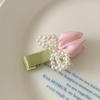 Gentle Diary~ Tulip Pearl Hairpin Fairy Mori Fairy Beauty Premium Sense Niche Bangs Side Headdress Hairpin
