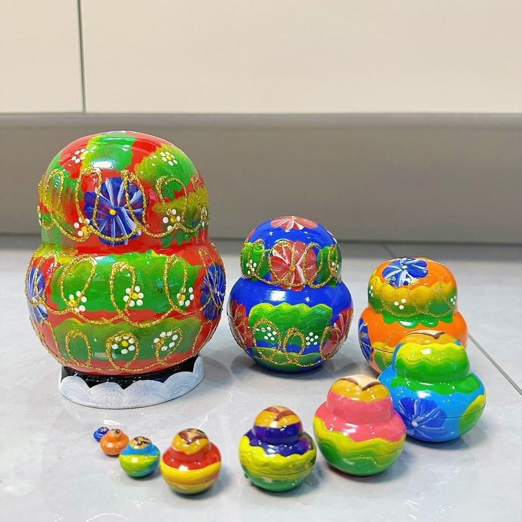 Russian Nesting Dolls Handmade Wooden Crafts Painted Toy 10 Layers Strawberry Linden Wood Children's Puzzle