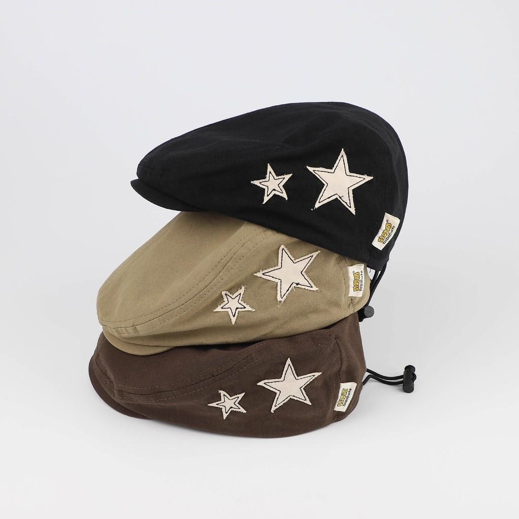 Childrens Beret Hat With Star Patch Adjustable Sun Protection For Toddler Boys Girls