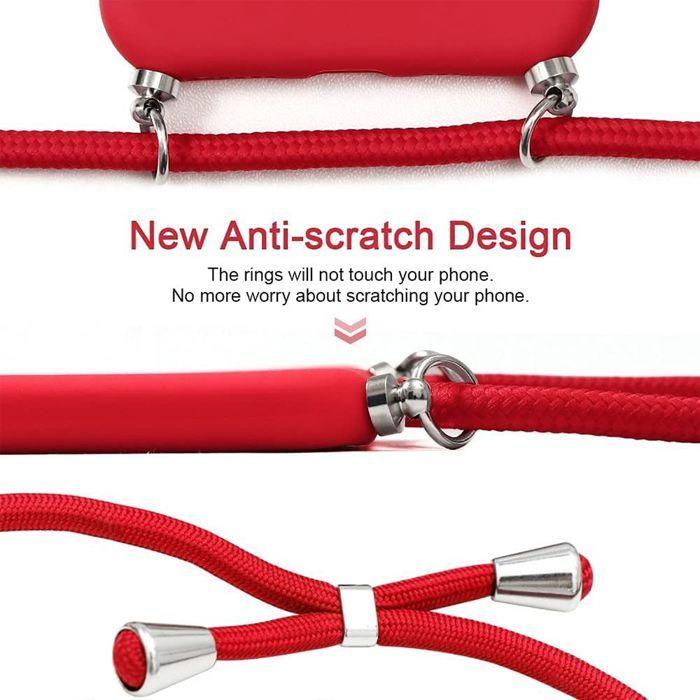 Hülle für Samsung Galaxy A17 5G/4G, Stoßfeste Flüssigsilikon-Schutzhülle mit Lanyard - Rot