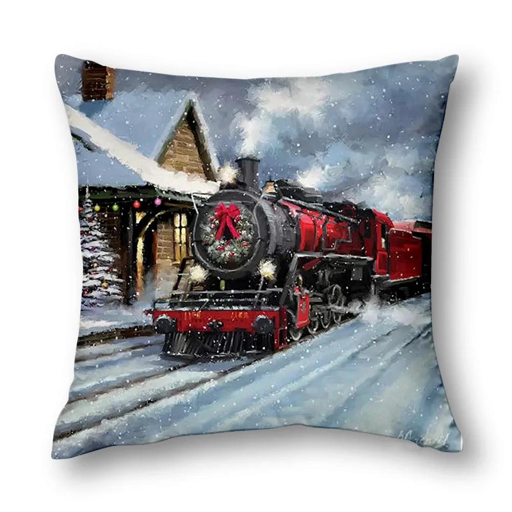 Upgrade Your Living Room Decor With Festive Spirits Christmas Decoration Cushion Cover Home Decor 40x40 45x45 50x50 60x60