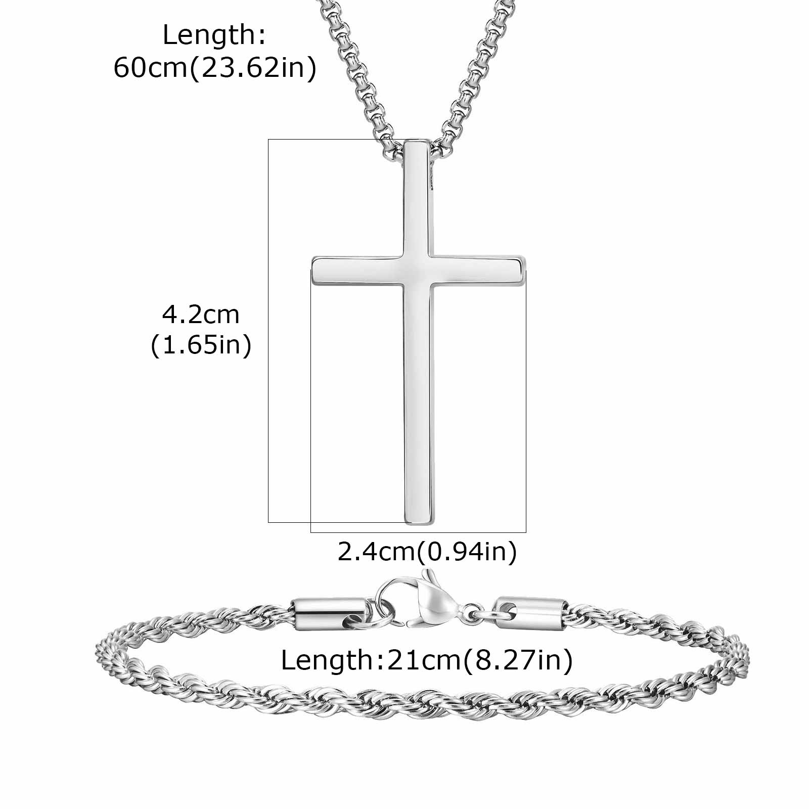 

Vnox 2pcs/set Men s Pendant Necklace and Bracelet Set, Black Gold Silver Color Stainless Steel Jewelry Set, Trendy Jewelry Gifts