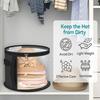 New Hat Box Convenient Round Travel Hat Organizer Wear-Resistant Storage,Foldable Bag with Handle and Clear Window