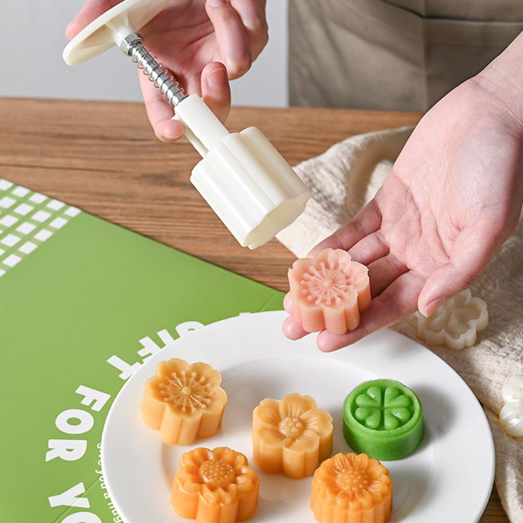 Plastic Mooncake Stamps 11 Different Shapes Mooncake Moulds Festival Hand Press Mooncake Cutters Pastry Decoration Tools