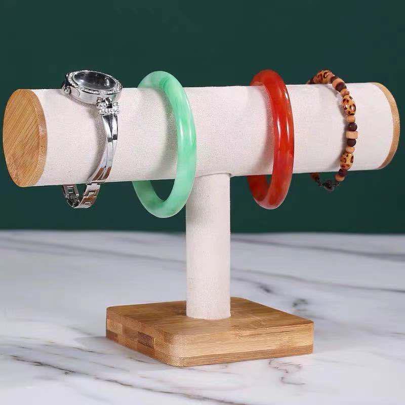 Bamboo Single-Layer Bracelet and Watch Display Stand
