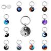 Chic Yin Yang Taiji Time Gem Keychain Zinc Alloy Key Ring With Unique Colors