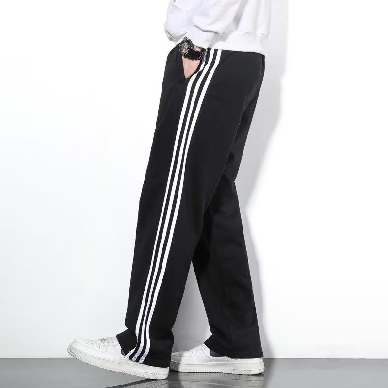 Pantaloni Sportivi Casual da Uomo a Tre Strisce Primavera/Estate: Vestibilità comoda, Gamba dritta, Alla moda, Versatile, Taglia grande.