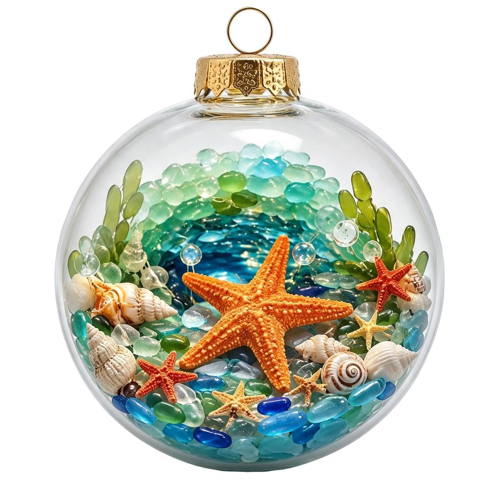 Themed Christmas Tree Ornaments Set of 10, Unlit Hanging Pendant Decorations for Holiday Tree