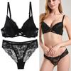 European and American Plus Size Lace Sexy Bra Set Ladies Fashion Gathering Underwear Skin-friendly Breathable Underwear