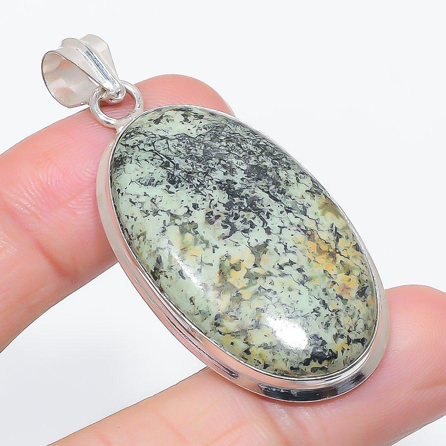 

Натуральная тибетская бирюза 925 стерлинговое серебро ювелирная подвеска 2,17 G1b42