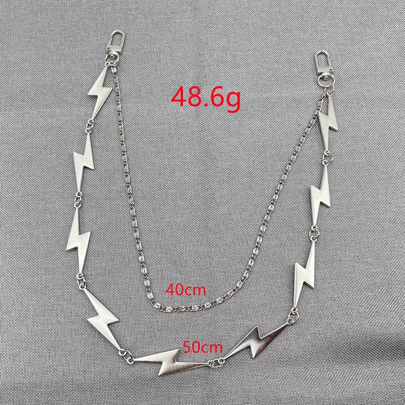 Accessories: Able And Versatile Men'S And Women'S Waist Chains, Punk Metallic Lightning Bolt Pendant Trouser Chains