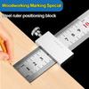 Accurate Positioning Marking Gauge Metal Straight Ruler Steel Ruler Slide Stop  Carpentry Work