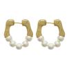 Elegant Retro French Pearl Earrings - Light Luxury Front and Back Wear Hoops for Gentle Fairy Style