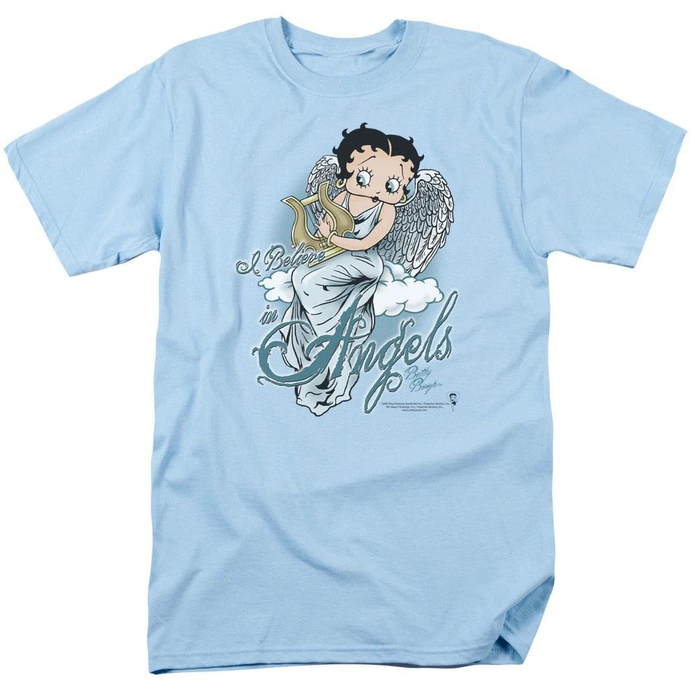 Betty Boop - I Believe In Angels - Unisex Short Sleeve Children s T-shirt - Blue 110