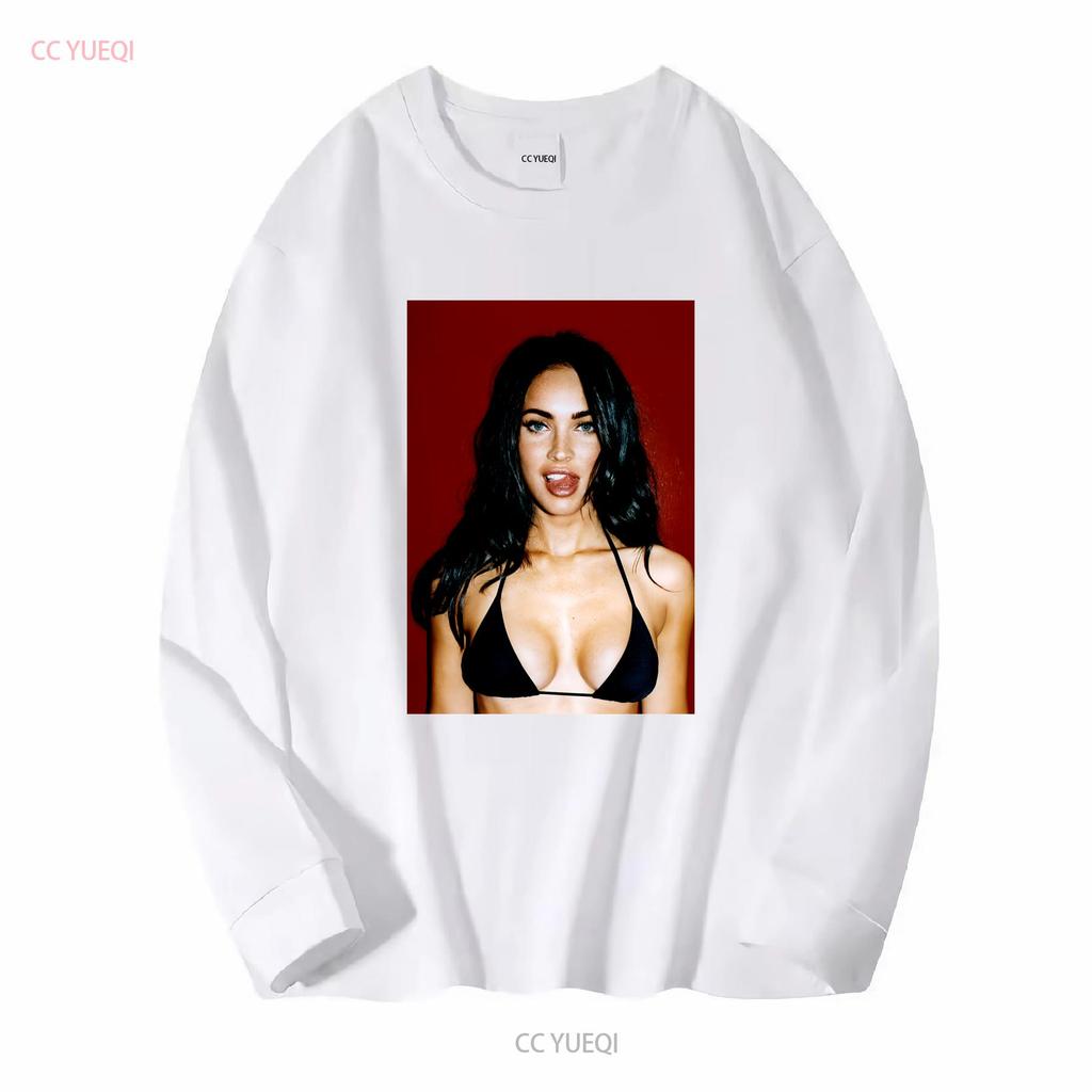 Megan Fox T Shirt Long or Short Sleeves Vintage Washed Casual Graphic Top For Everyday Wear Versatile Stylish Streetwear Homme