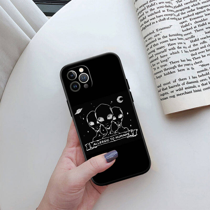 MH140 Space Alien UFO Phone Shell Case for iPhone 7 8 11 12 13 14 15 16 17 16E XS Pro Max XR X SE Air