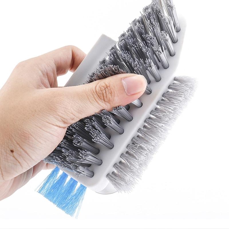 MultiSurface Cleaning Brush With V Shape and Narrow Bristles For Tile Grout Shower Corner Tight Space Efficient Scrubber