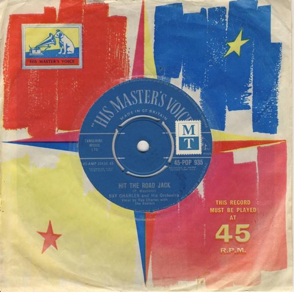 

7inch Record RAY CHARLES Hit The Road Jack The Danger Zone 45POP935 His Masters Vo 1961 UK SoulFunk Used