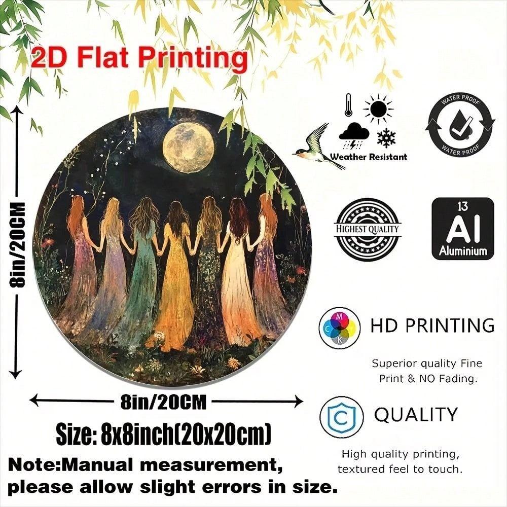 Metal Painting Art Wall Decor Handmade Tin Craft 20x20cm Home Ornament