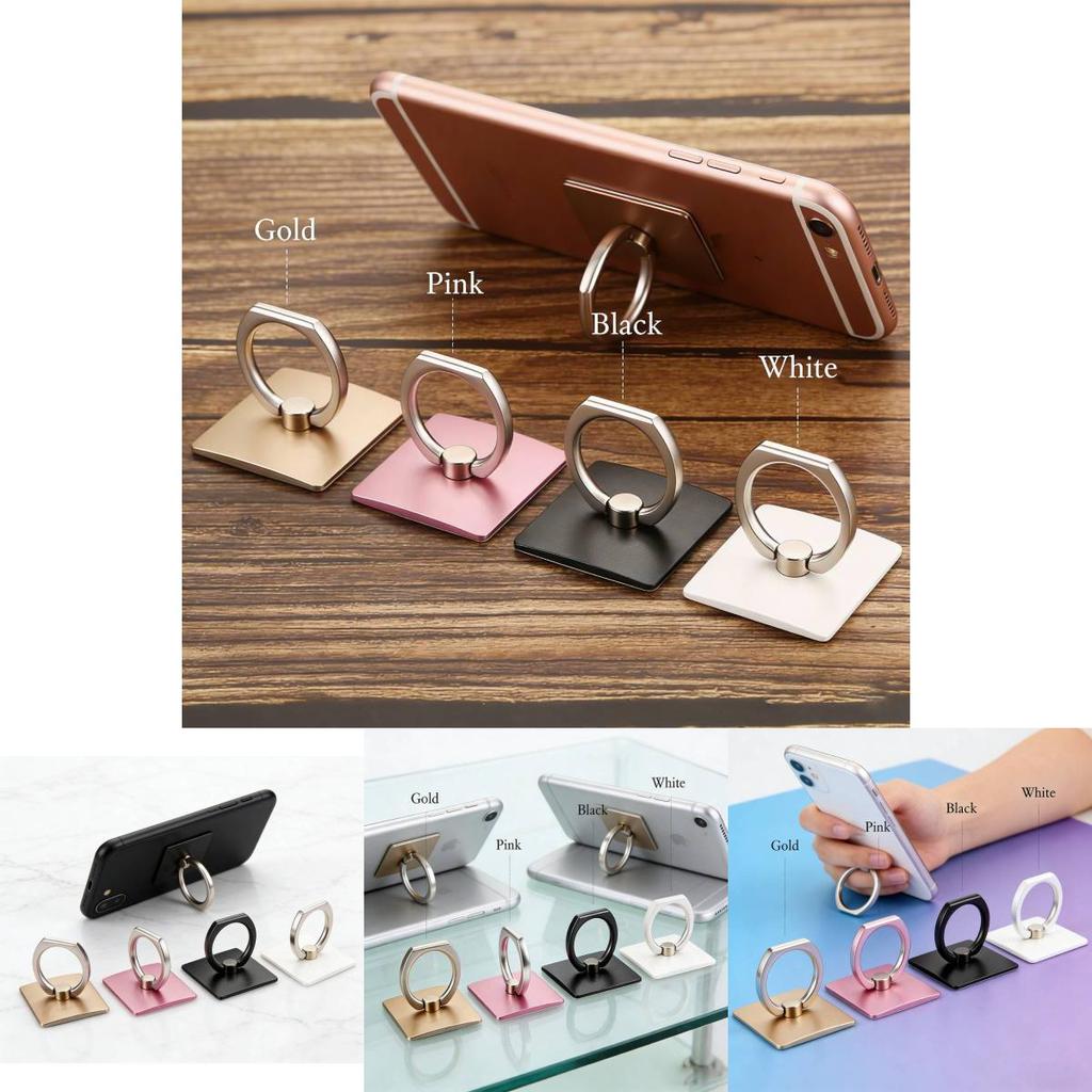 Square Metal Phone Stand With Abs Base And Customizable Support For Mobile Devices