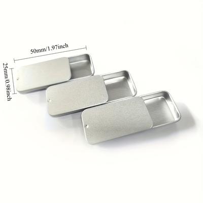 3 Adet 50*25*10mm Mini Demir Kutu Kaydırmalı Kapaklı Saklama Kutusu Düğün Takı İlaç Kutuları Taşınabilir Teneke Kutu Kap Konteyner Ev Saklama