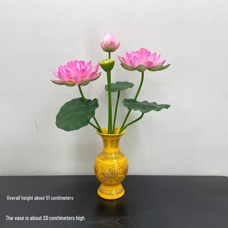 Petites Fleurs Artificielles Décoration Lotus Lys pour Maison & Offrandes à Bouddha
