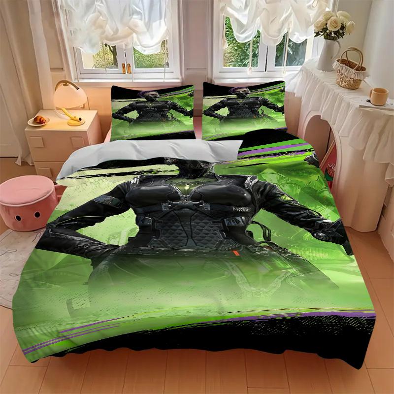 3-teiliges Nova-Futuristic-Warrior-Kostüm-Heimdekorations-Bettwäscheset – Universelles Dreiteiler-Set für Schlafzimmer, Gästezimmer, Wohnzimmer, Hotel – Perfekt für