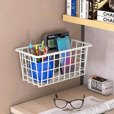 Punch-Free Metal Sundries Storage Baskets Iron Kitchen Seasoning Storage Racks Home Bathroom Toiletries Organize Storage Baskets