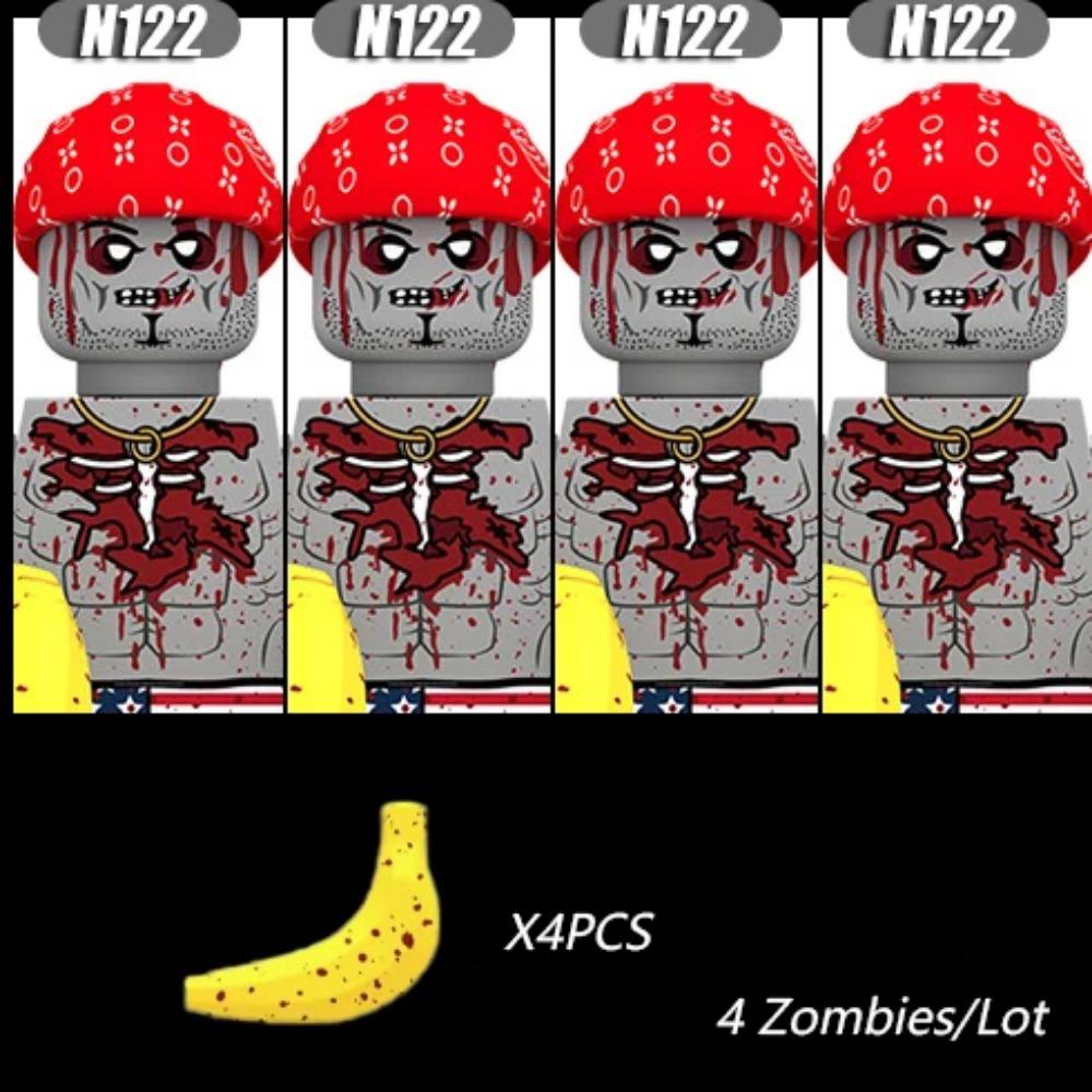 MOC Halloweenské Zombie Figurky Stavební Kostky Dvojitá Hlava Křivý Krk Příslušenství Kostky Hračky Dětský Dárek