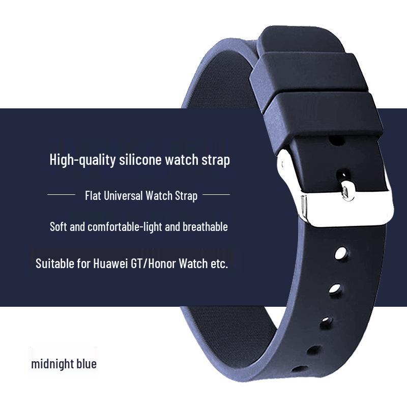 Waterproof Sport Silicone Strap for Huawei GT3/4, Garmin, Samsung Smartwatches (22mm)