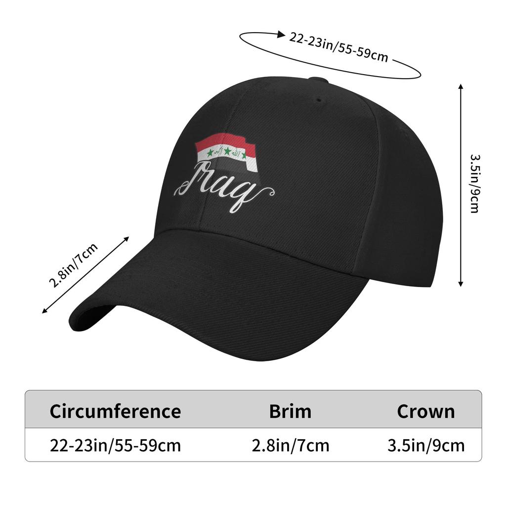 Unisex Women Iraq Flag Accessories Baseball Caps Dad Hat Unique Travel Wear Adjustable