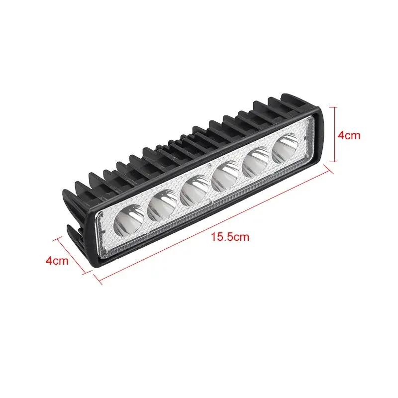 18w 6 LED-arbeidslys for bil Høyt lysende spotlight Universal Offroad Bil Lastebil Kjøring Tåke Frontlykter DRL Kjørelampe 12V