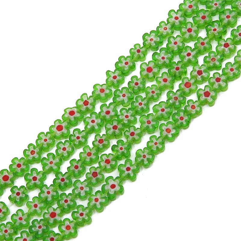 10 adet 6mm El Yapımı Lampwork Cam Çiçek Boncuk Kolye Bilezik Küpe DIY Takı El Sanatları Yapımı