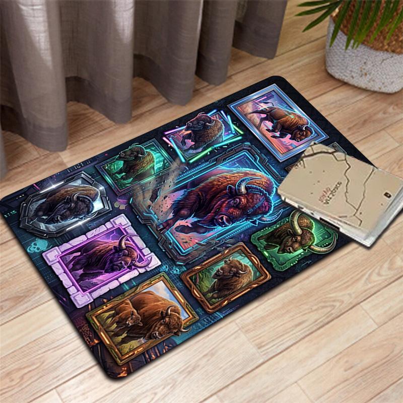 Cyber Buffalo Collection Pattern Rug Floor Mat for Living Room or Bedroom Soft and Comfortable Carpet a Gift for Birthday and Holiday.